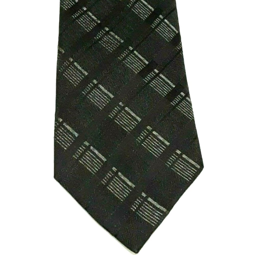 Clairborne Concepts Mens Necktie Black & Grey Silk